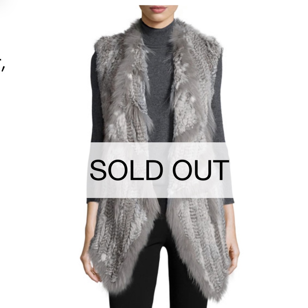 🎉CUSP By Neiman Marcus Rabbit and Coyote Fur Vest